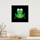 Poster Cute grenouille caricaturale (Cuisine)