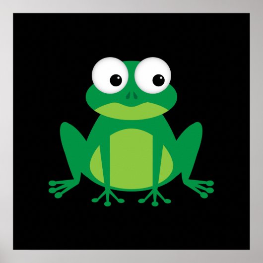 Poster Cute grenouille caricaturale (Devant)