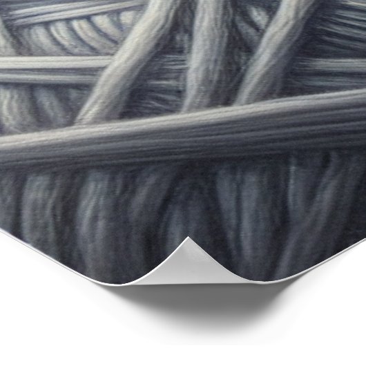 Poster Cute Grey et blanc Kitten Napping en Fil (Coin)