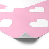 Poster Cute Grey Kitten et Coeurs Baby shower fille (Coin)