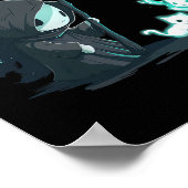 Poster Cute Grim Reaper Squelette Avec Chat Ghost Kawaii  (Coin)