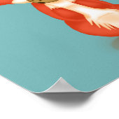 Poster Cute Gros Gros Renard Oeil Manger Un Cookie (Coin)