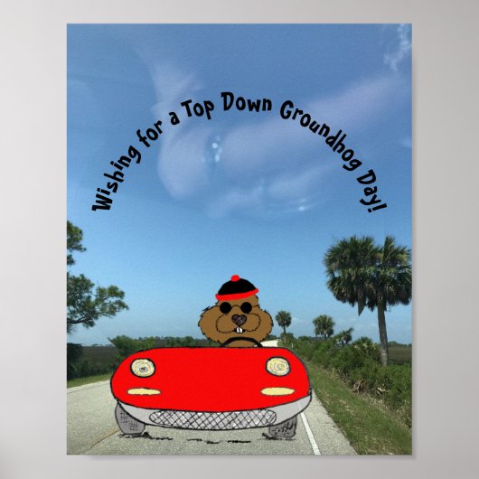 Poster Cute Groundhog en convertible (Devant)