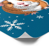 Poster Cute Guinea G Wearing Santa Hat Christmas  (Coin)