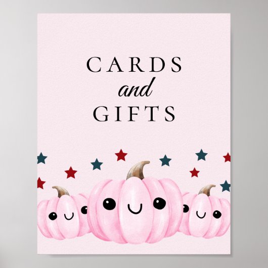 Poster Cute Halloween Baby Shower Cards & Gift Sign (Devant)