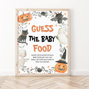Poster Cute Halloween Devine Le Baby shower Nourriture Bé