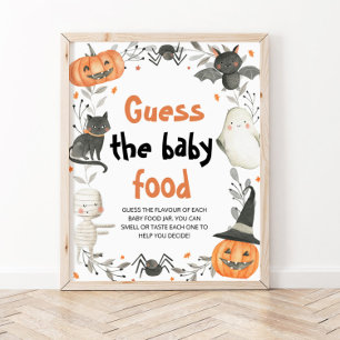 Poster Cute Halloween Devine Le Baby shower Nourriture Bé