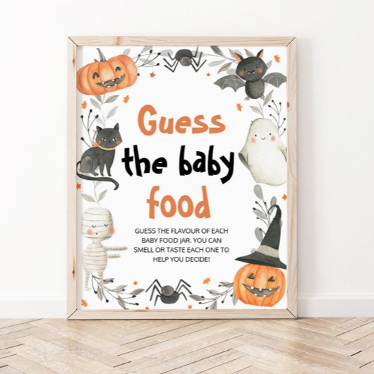 Poster Cute Halloween Devine Le Baby shower Nourriture Bé
