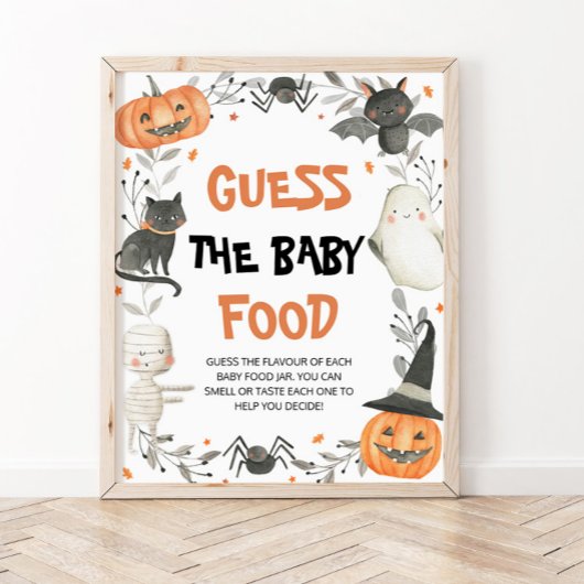 Poster Cute Halloween Devine Le Baby shower Nourriture Bé