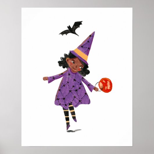 Poster Cute Halloween enfants costume tour et traiter par (Devant)