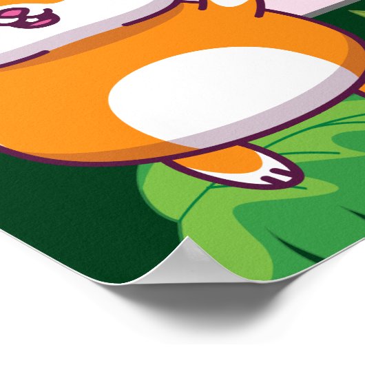 Poster Cute Hamster Botanical à thème fête d'anniversaire (Coin)