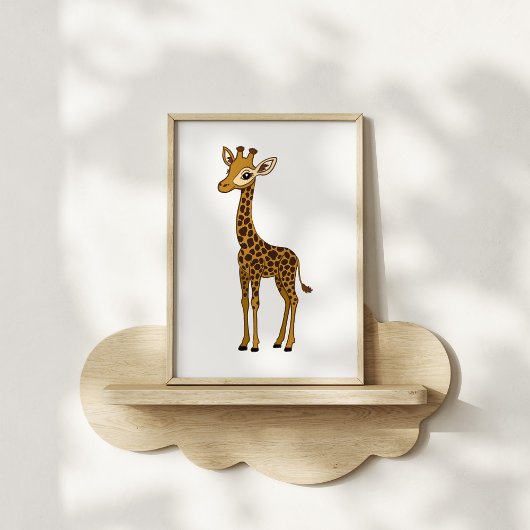 Poster Cute Hand-Drawn Giraffe Nursery Art