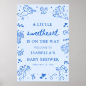 Poster Cute Hand Drawn Valentine Baby Shower Welcome Sign (Devant)