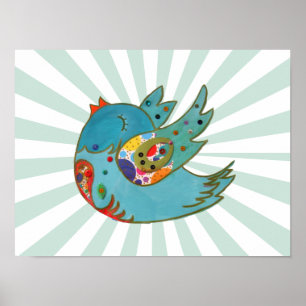 Poster Cute happy bird