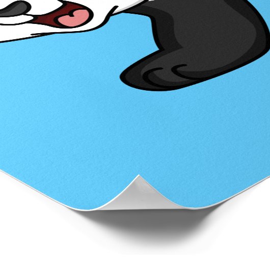 Poster Cute happy panda bear with flower cartoon (Coin)