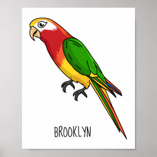 Poster Cute happy parrot