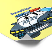 Poster Cute happy police car cartoon illustration (Coin)