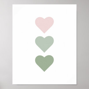 Poster Cute Hearts Boho Nursery
