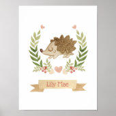 Poster Cute Hedgehog Children Nursery Wall Art Décor (Devant)