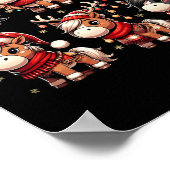 Poster Cute Horse Père Noël illuminations de Noël Drôle N (Coin)