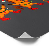 Poster Cute Horse Santa Hat Dancing Lights Christmas Danc (Coin)