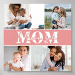 Poster Cute I LOVE YOU MOM Mother's Day Photo<br><div class="desc">Cute I Love You Mom Mother's Day Photo Poster features four of your favorite photos with the text "I love you Mom" in modern white typography. Designed by ©Evco Studio www.zazzle.com/store/evcostudio</div>