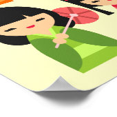 Poster Cute Japanese Kokeshi doll pattern (Coin)