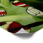 Poster Cute japonais Geisha aquarelle originale art (Coin)