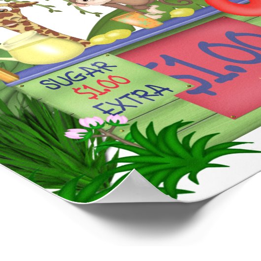 Poster Cute Jungle Animaux Lemonade Stand (Coin)