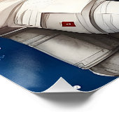 Poster Cute Kangaroo en costume d'astronaute dans l'espac (Coin)