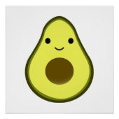 Poster Cute Kawaii Avocado (Devant)
