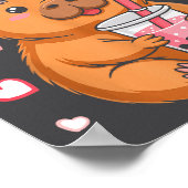 Poster Cute Kawaii Axolotl Capybara Bubble Tea Boys Girls (Coin)