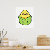 Poster Cute Kawaii Baby Corn (Cuisine)