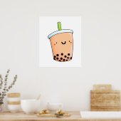 Poster Cute Kawaii Boba Tea (Cuisine)