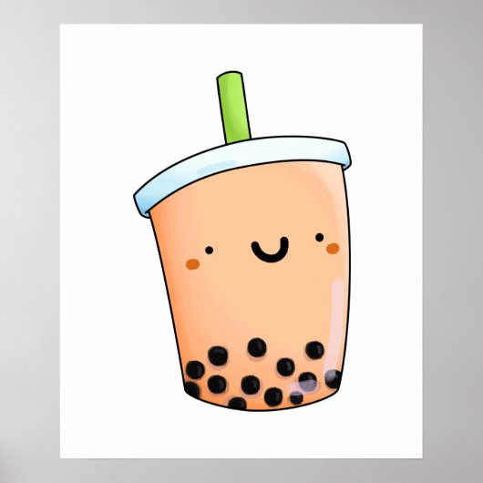Poster Cute Kawaii Boba Tea (Devant)