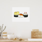 Poster Cute Kawaii Cat-lifornia Sushi Roll (Cuisine)