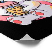 Poster Cute Kawaii Chat Boba Tea Anime Kitten Cadeau Enfa (Coin)