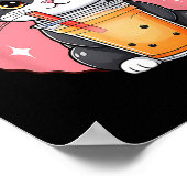 Poster Cute Kawaii Chat Boba Tea Style japonais Kit Tuxed (Coin)