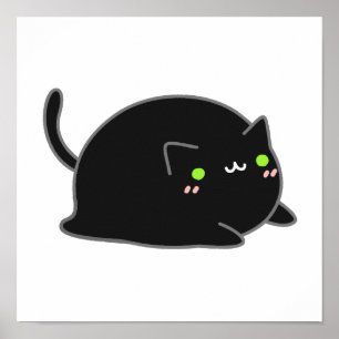 Poster Cute Kawaii Chat noir