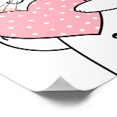 Poster Cute Kawaii Chat tenant le coeur des paroles posit (Coin)