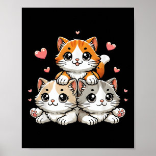 Poster Cute Kawaii Chats Neko Funny Kitten Cadeau Amoureu