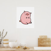 Poster Cute Kawaii Cochon (Cuisine)