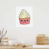 Poster Cute Kawaii Cupcake (Cuisine)