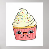 Poster Cute Kawaii Cupcake (Devant)