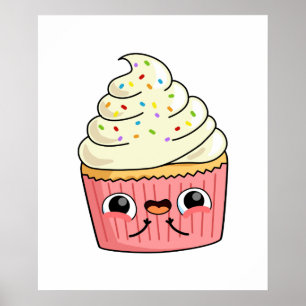 Poster Cute Kawaii Cupcake