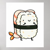 Poster Cute Kawaii Ebi Prawn Sushi (Devant)