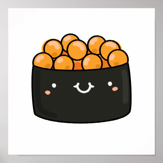 Poster Cute Kawaii Ebiko Sushi (Devant)