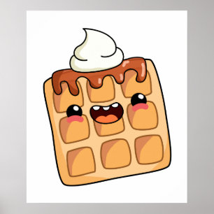 Poster Cute Kawaii gaufre
