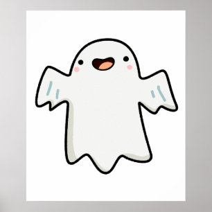 Poster Cute Kawaii Ghost