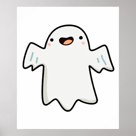 Poster Cute Kawaii Ghost (Devant)